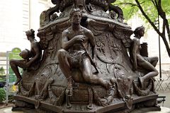 05-2 One Of The Two Flagpoles Sculpted by Raffaele Menconi Outside New York City Public Library Main Branch